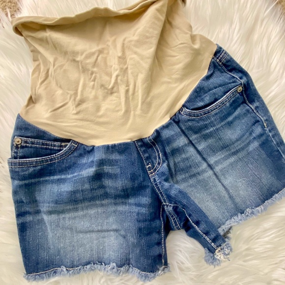 Indigo Blue Denim Cut Off Maternity 
